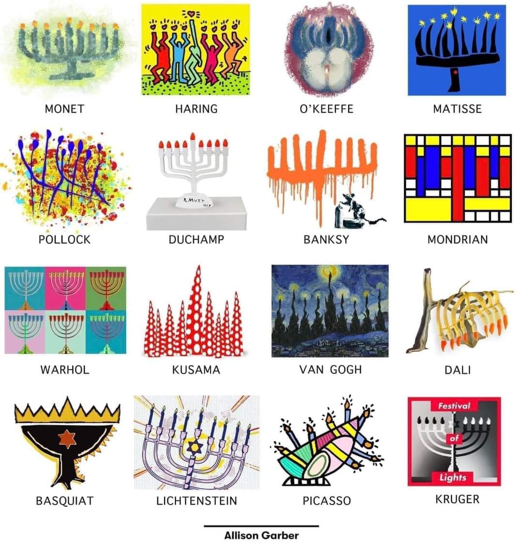 Menorahs by artists.jpg