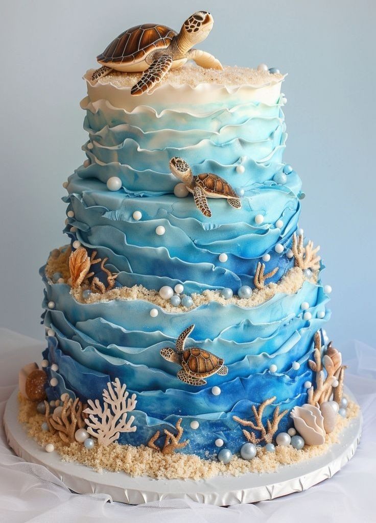 Turtle on waves cake.jpg