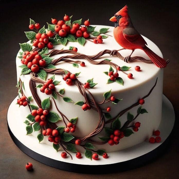Winter cake with cardinal.jpg